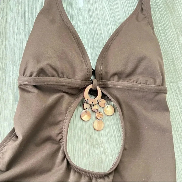 ANNE COLE BROWN BACKLESS ONE PIECE  SWIMSUIT SIZE 6 - Picture 7 of 7